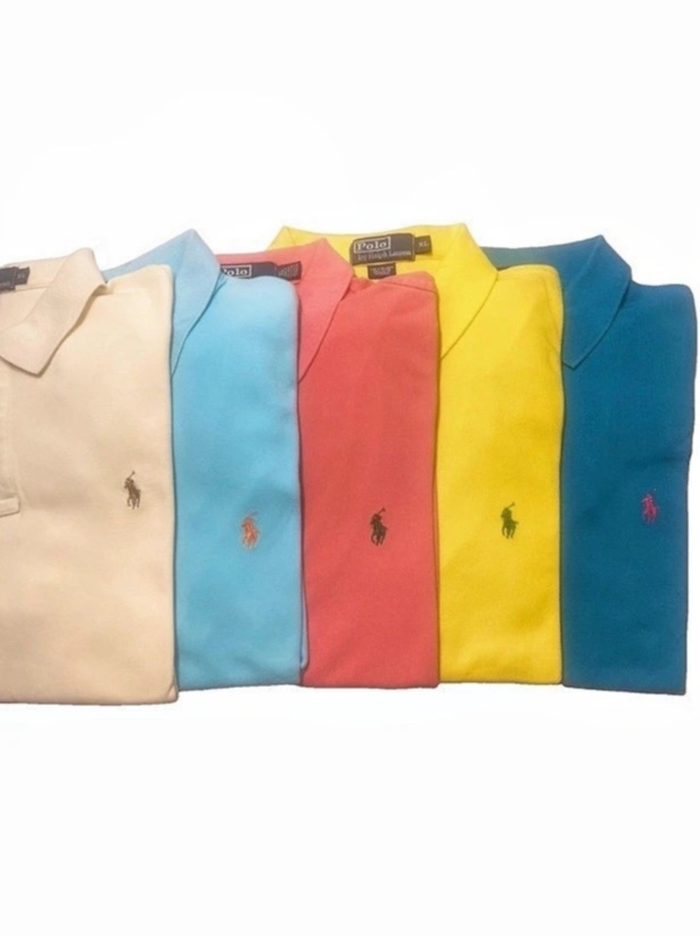 Lot of 5 Ralph Lauren Men’s Polo Shirts XL Short Sleeve